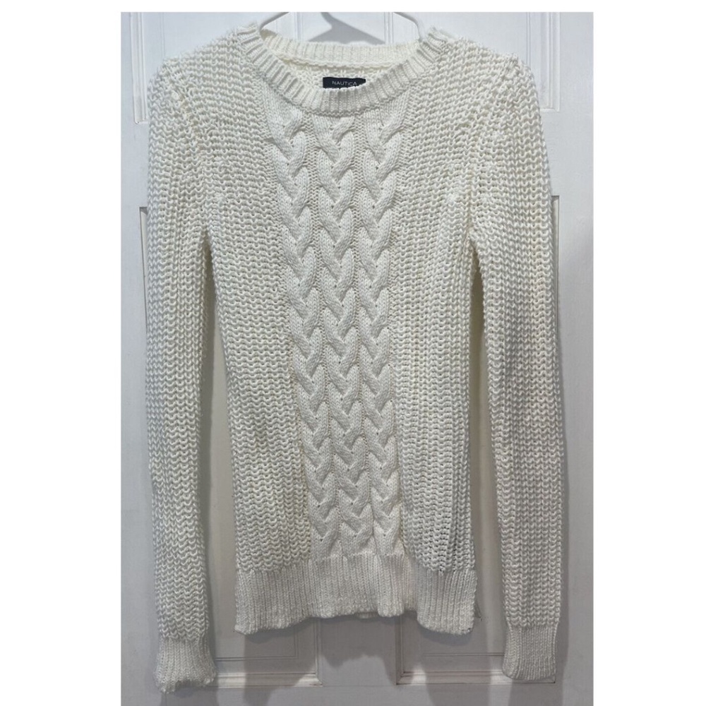 Nautica White 100% Cotton Women’s Sweater Size XS